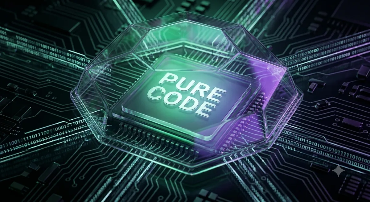 Conceito Pure Code — chip em circuito